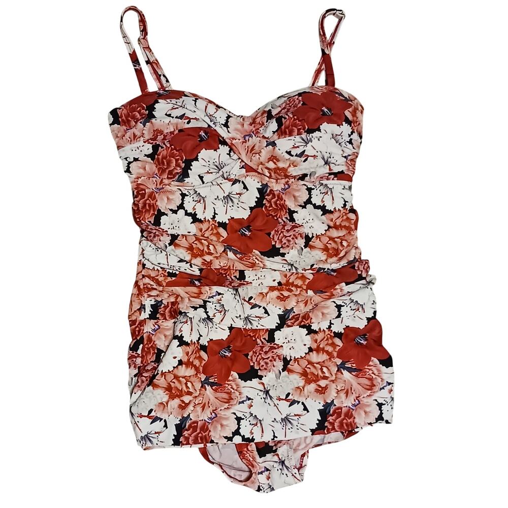 Shore Shapes Swimwear Womens Piece Swimsuit Size 8 adjustable straps EUC